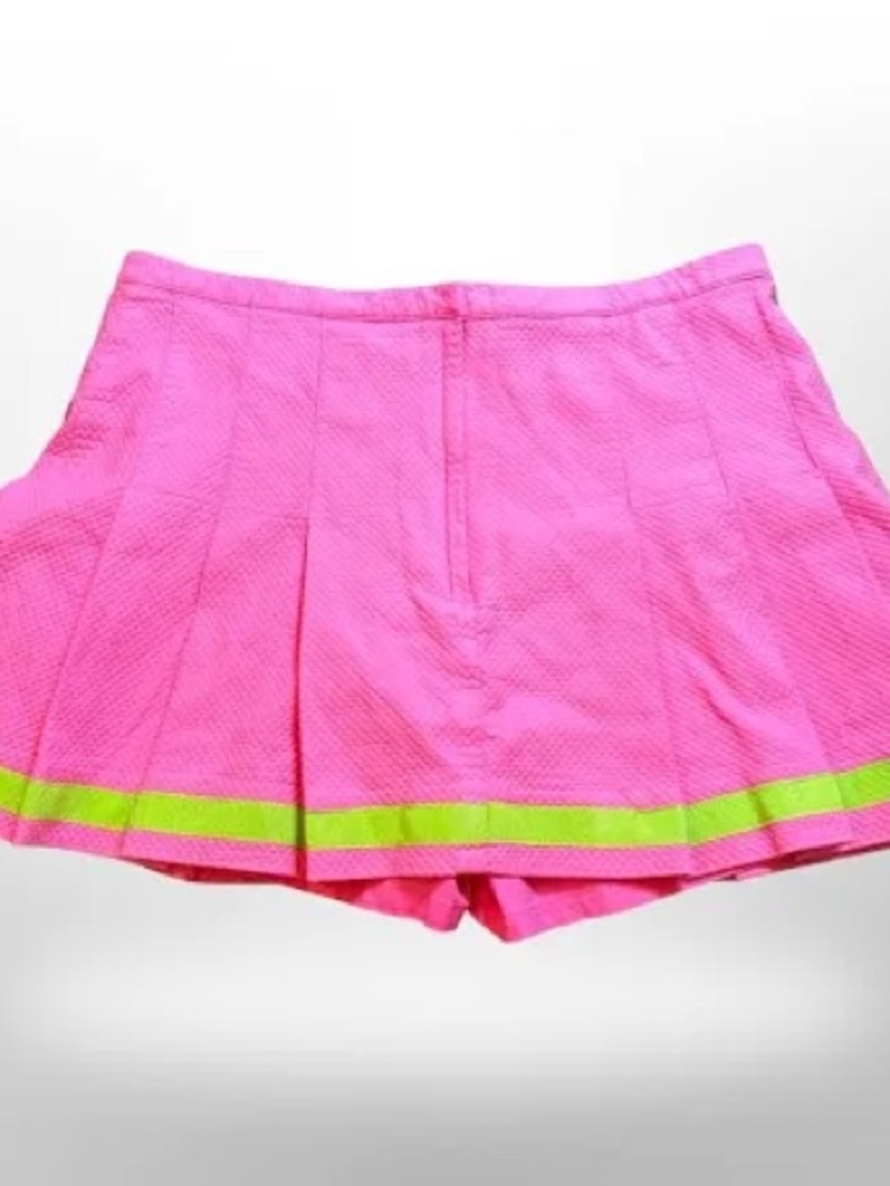 Lilly Pulitzer Preppy Pink Pleated Women's Shorts with Lime Accent EUC